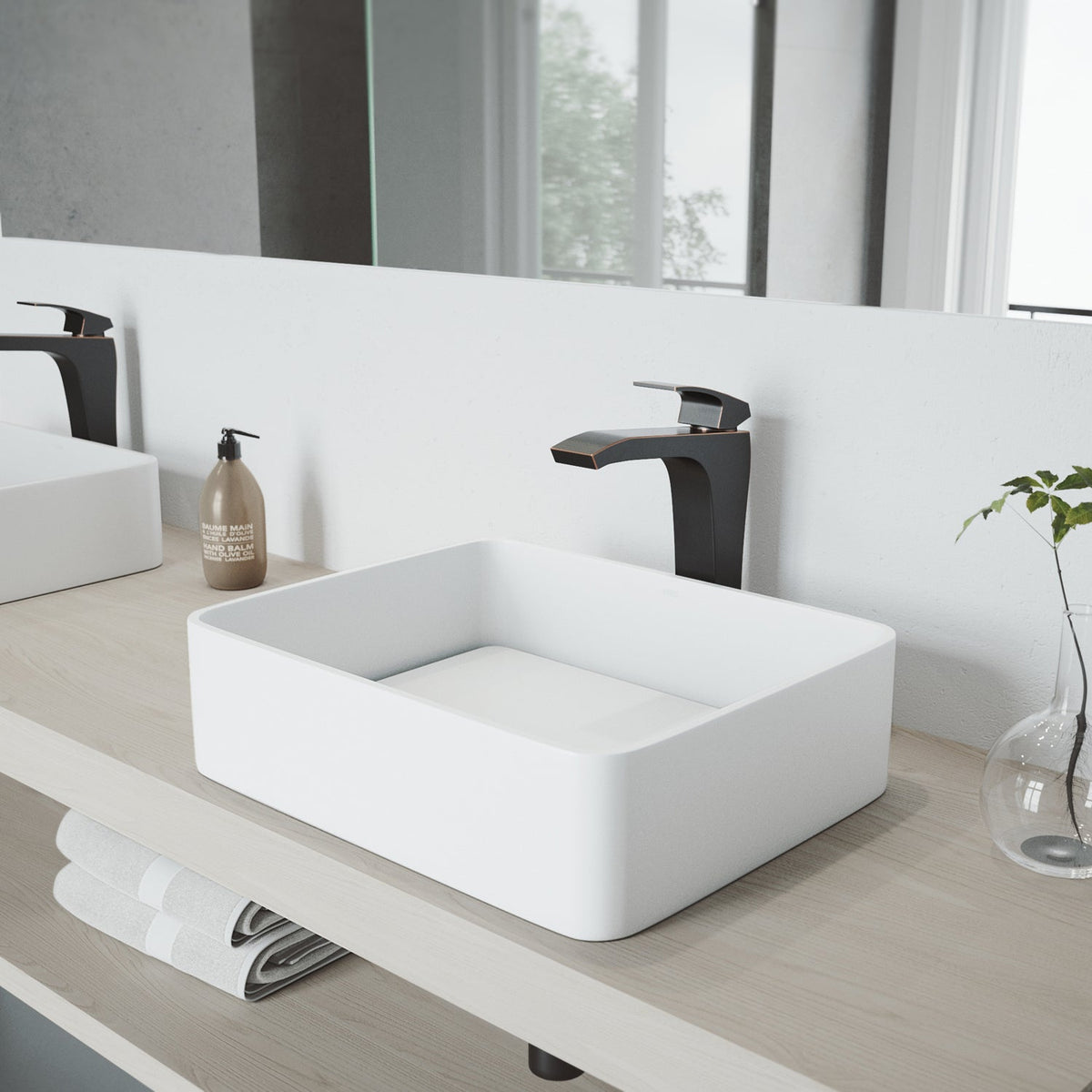 Matte stone vessel sink with fade-resistant finish for modern bathrooms