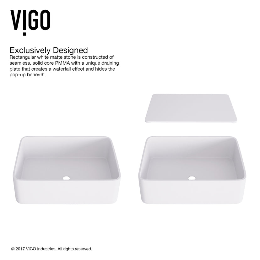 Modern White Matte Stone Vessel Bathroom Sink