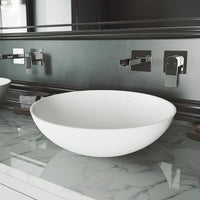 Modern White Matte Stone Vessel Bathroom Sink