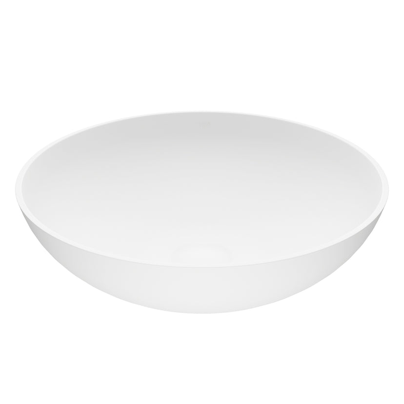 Modern White Matte Stone Vessel Bathroom Sink