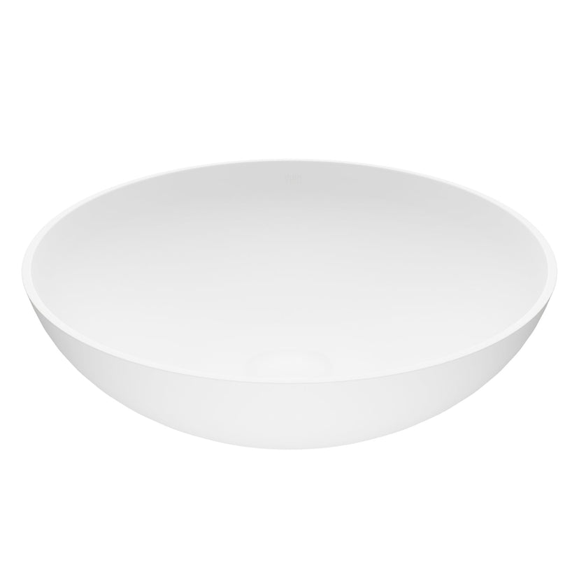 Handmade matte stone sink for bathroom, round shape, modern style