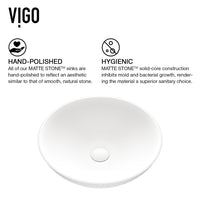 Modern White Matte Stone Vessel Bathroom Sink