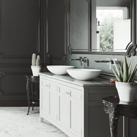 Modern bathroom sink made from durable matte stone material