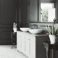 Modern White Matte Stone Vessel Bathroom Sink