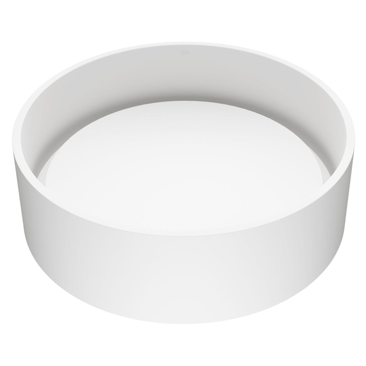 Round vessel sink in matte white finish for modern bathrooms
