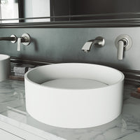 Modern White Matte Stone Vessel Bathroom Sink