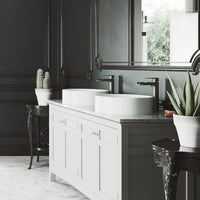 Modern White Matte Stone Vessel Bathroom Sink