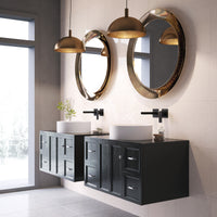 Modern White Matte Stone Vessel Bathroom Sink