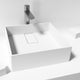 Modern square bathroom sink with matte white finish and handmade quality