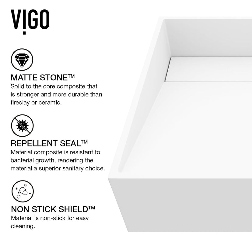 Rust-resistant square vessel sink in matte white, perfect for contemporary bathrooms