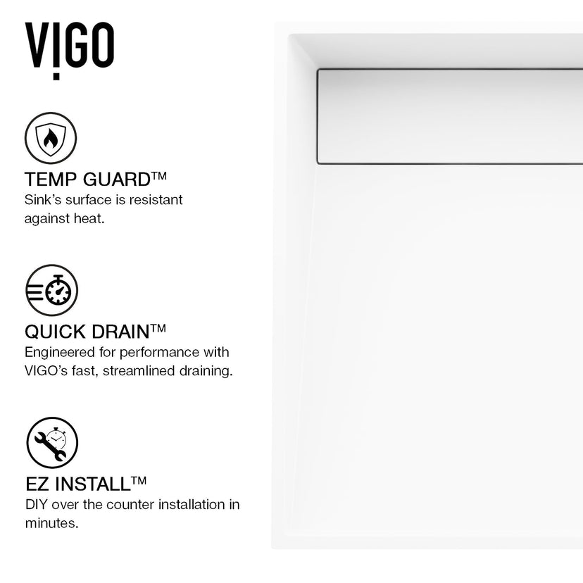 Contemporary square bathroom sink in matte white, durable and scratch-resistant
