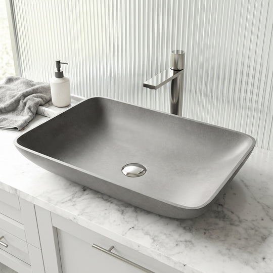 Gothic Gray Concreto Stone Vessel Bathroom Sink