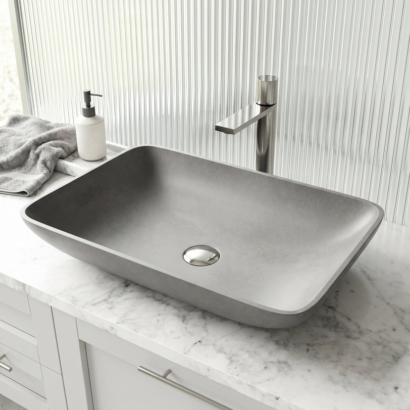Gothic Gray Concreto Stone Vessel Bathroom Sink