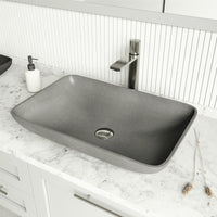 Handmade gray concreto stone sink for bathroom, rust and scratch resistant