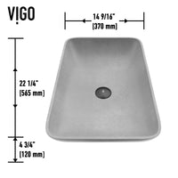 Gothic Gray Concreto Stone Vessel Bathroom Sink