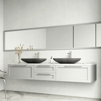 Rectangular concrete vessel sink with commercial use approval