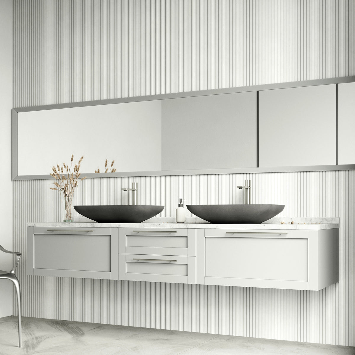 Gothic Gray Concreto Stone Vessel Bathroom Sink