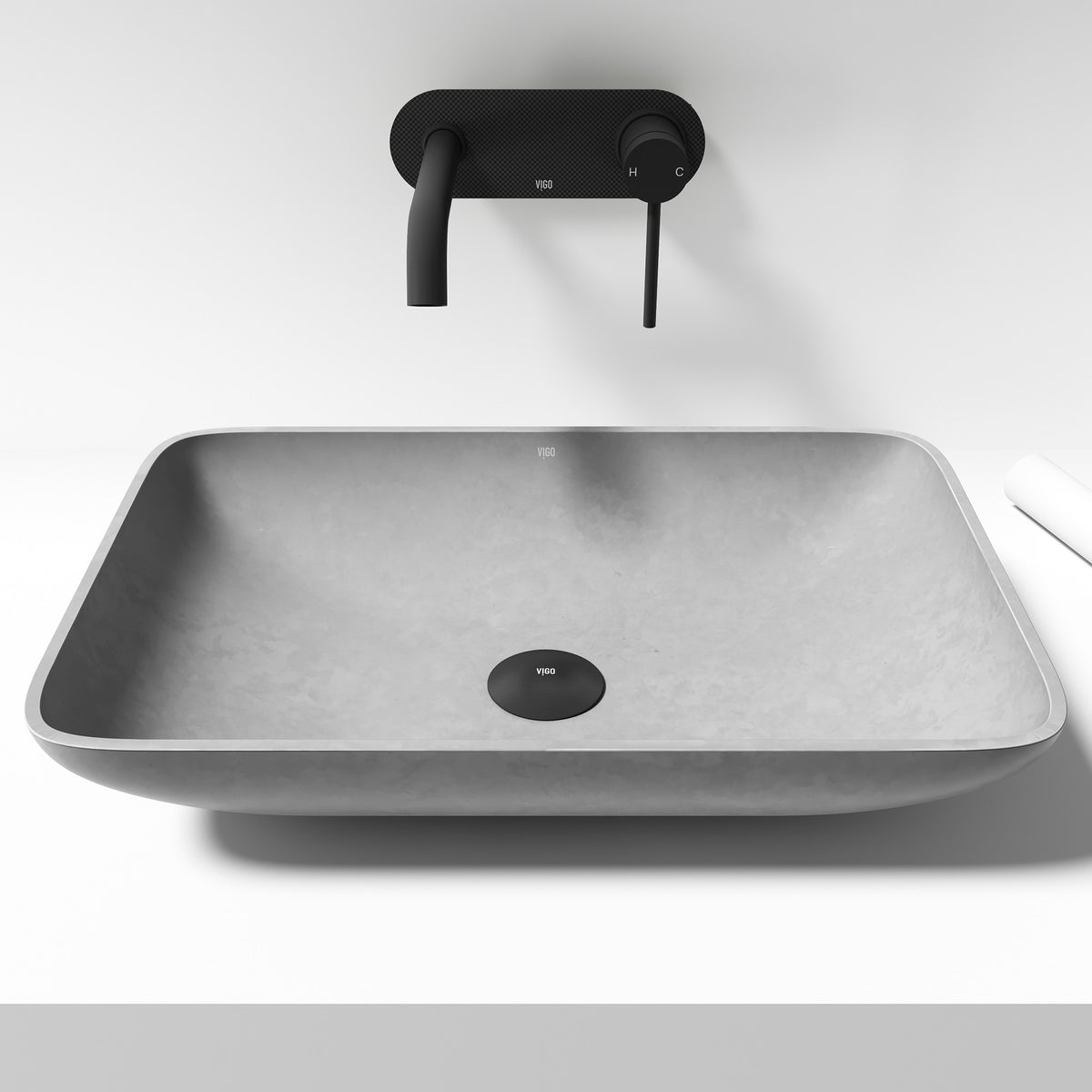 Gothic Gray Concreto Stone Vessel Bathroom Sink