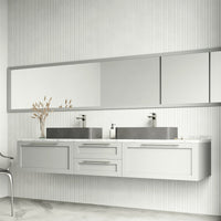 Modern rectangular bathroom sink in gray concrete, 5-inch assembled height