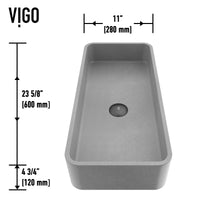 Scratch-proof gray concreto stone sink with handmade finish and modern look