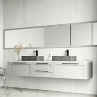 Modern contemporary rectangular bathroom sink in gray concrete, 5-inch height