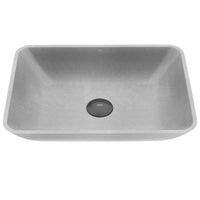 Gray concreto stone vessel sink rectangular shape for bathroom fade proof