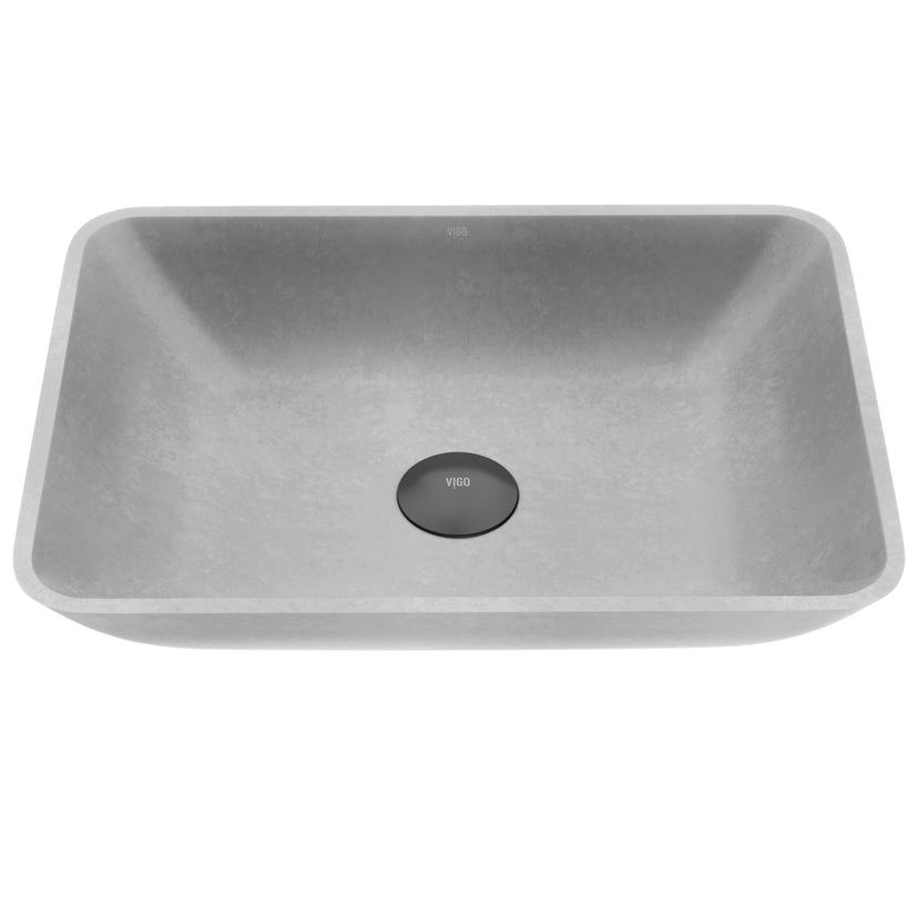 Gothic Gray Concreto Stone Vessel Bathroom Sink