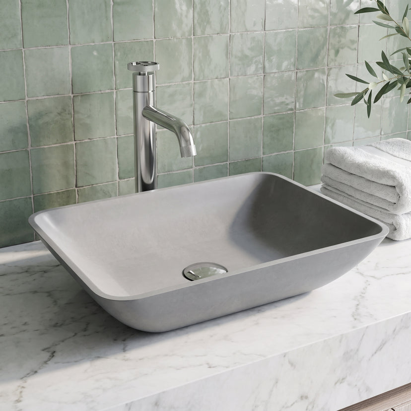 Gothic Gray Concreto Stone Vessel Bathroom Sink