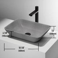 Gothic Gray Concreto Stone Vessel Bathroom Sink