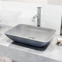 Commercial approved gray concrete sink rectangular vessel style fade resistant