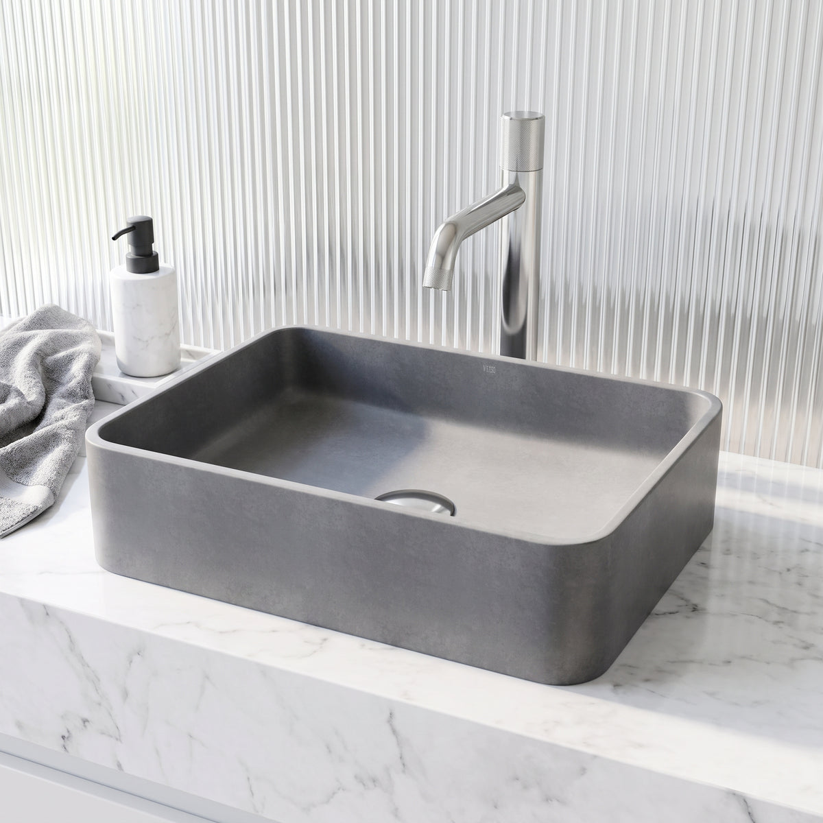 Meridian Rectangular Concreto  Stone™ Vessel Sink