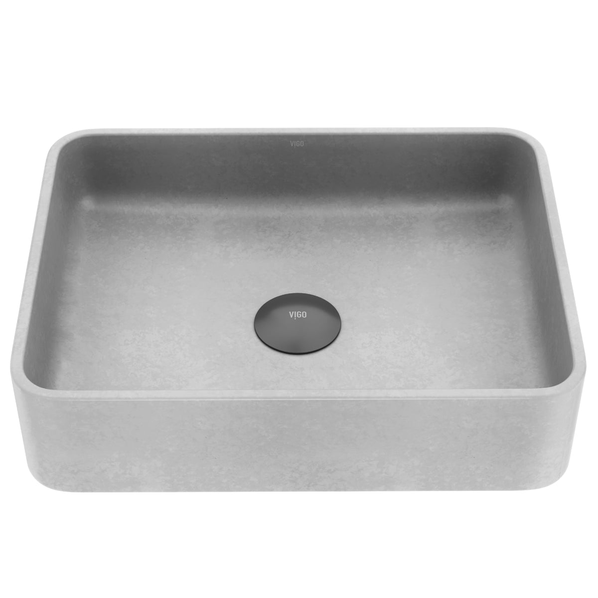 Contemporary gray concrete sink with fade resistant finish