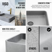 Scratch resistant gray concrete sink for contemporary bathrooms