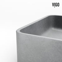 Gray concreto stone vessel sink with handmade finish