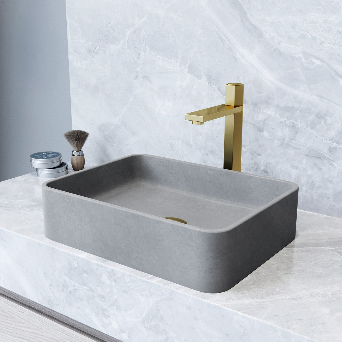 Meridian Rectangular Concreto  Stone™ Vessel Sink