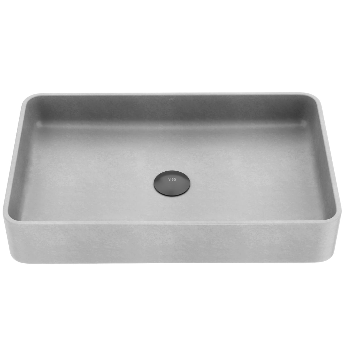 Contemporary gray concrete sink with fade resistant finish