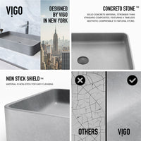 Meridian Rectangular Concreto Stone™ Vessel Sink