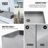 Scratch resistant gray concrete sink for contemporary bathrooms