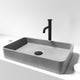 Durable rectangular vessel sink in gray concrete for modern bathrooms
