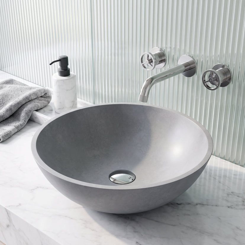Gothic Gray Concreto Stone Vessel Bathroom Sink