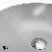 Handmade gray concrete sink for bathroom with vessel installation