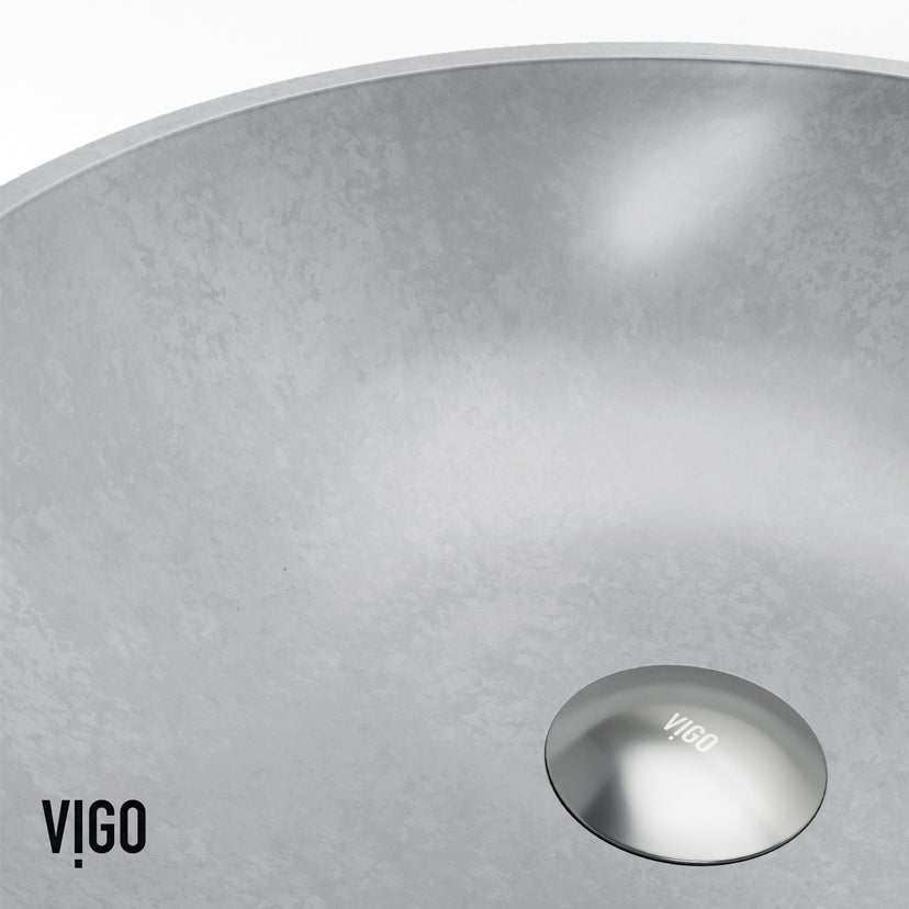 Handmade gray concrete sink for bathroom with vessel installation