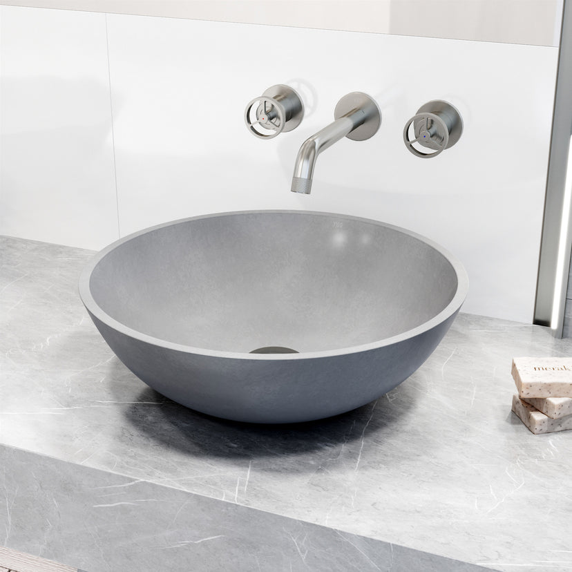 Gothic Gray Concreto Stone Vessel Bathroom Sink
