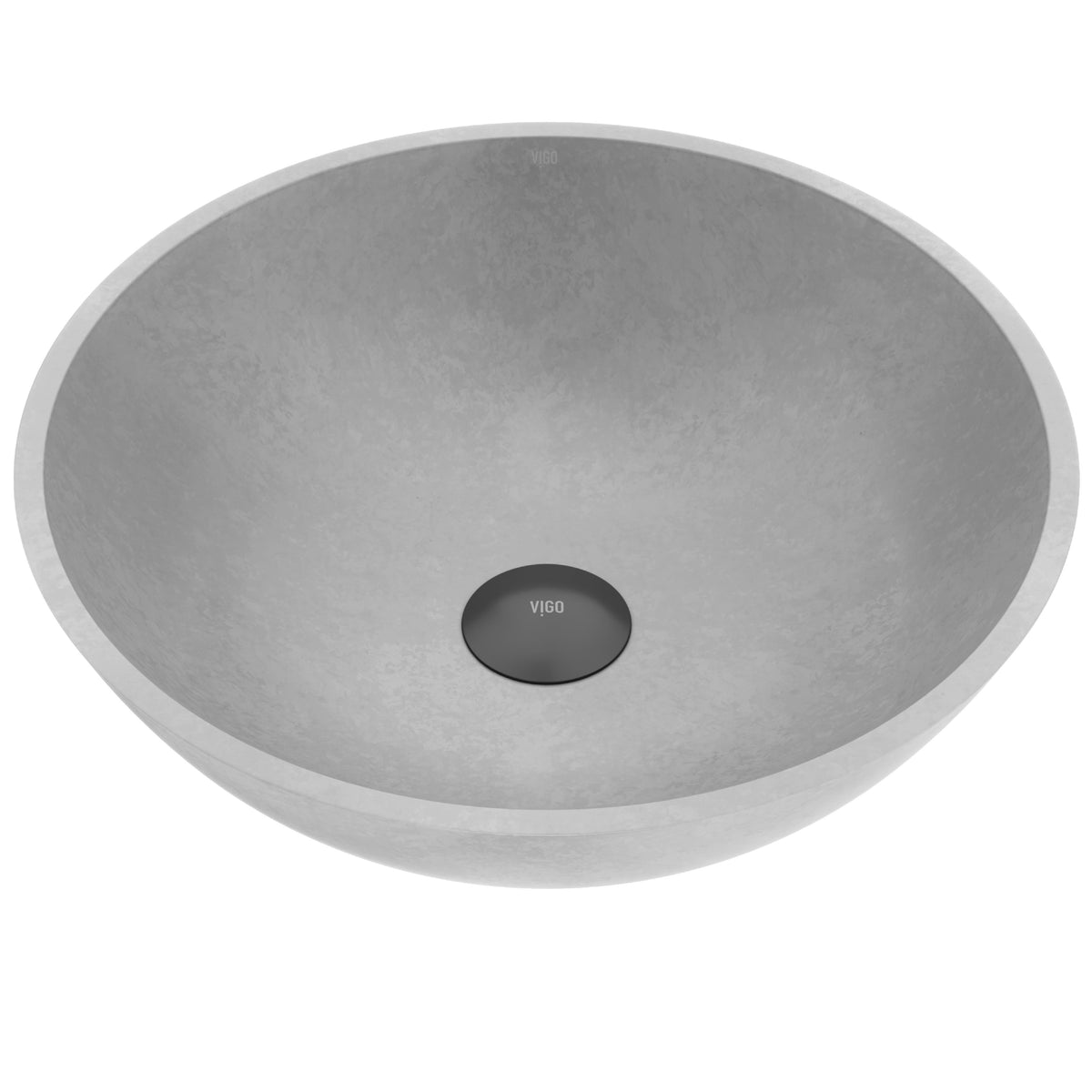 Rust resistant and scratch resistant round vessel sink in gray