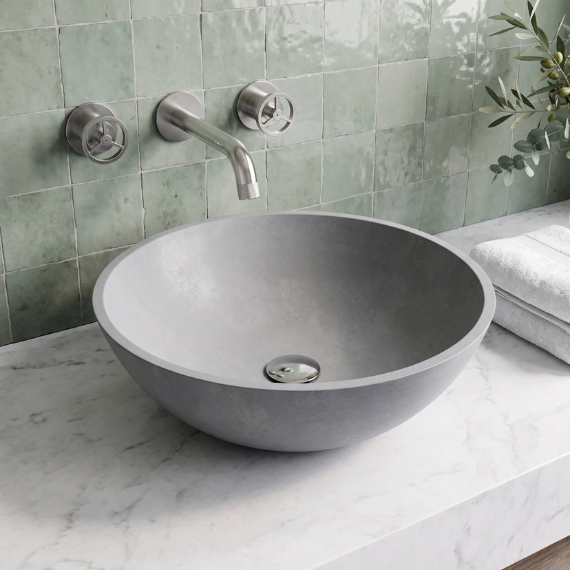 Gothic Gray Concreto Stone Vessel Bathroom Sink