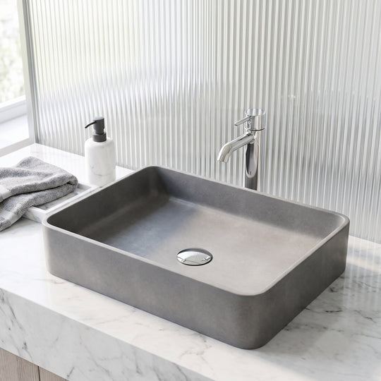 Meridian Rectangular Concreto  Stone™ Vessel Sink