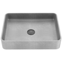 Contemporary gray concrete sink with fade resistant finish