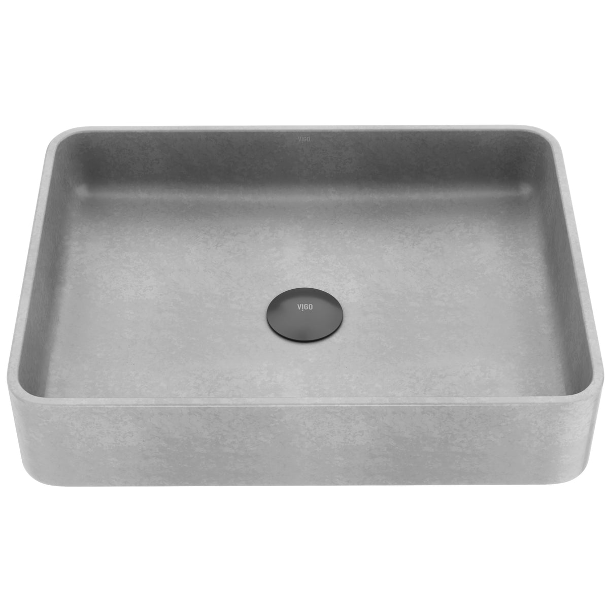 Contemporary gray concrete sink with fade resistant finish