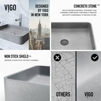 Scratch resistant gray concrete sink for contemporary bathrooms