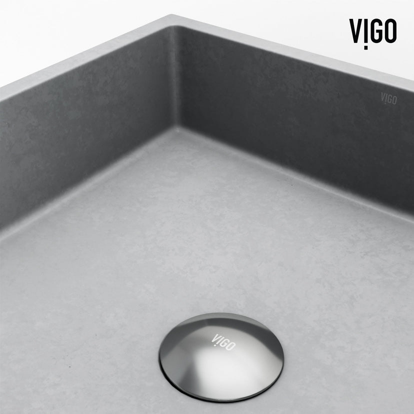 Gray concrete sink approved for commercial use and scratch-resistant